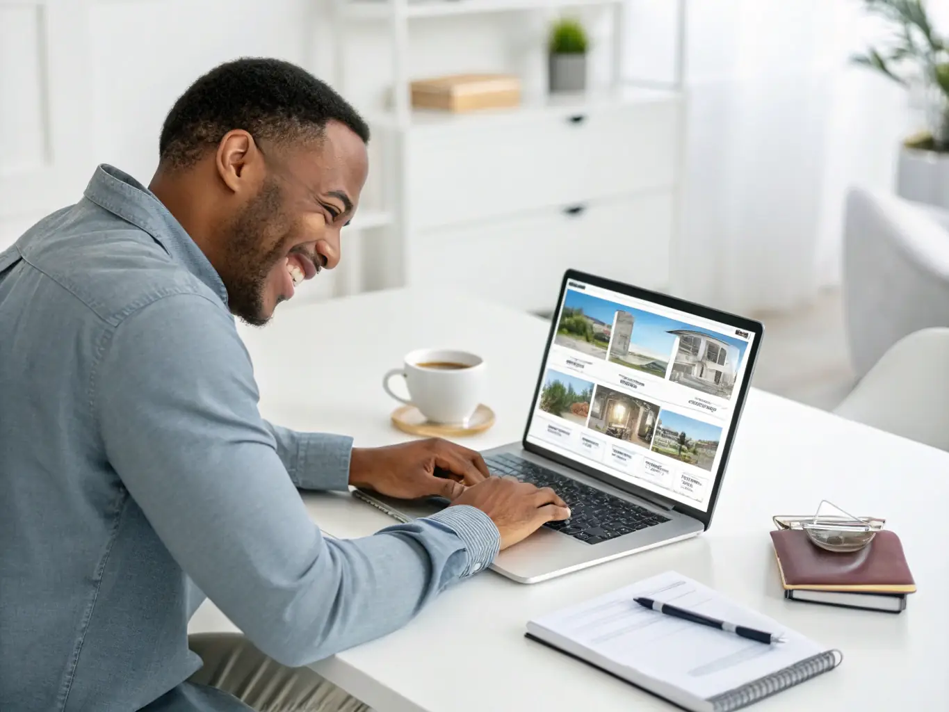 A landlord completing an online form on the Landlord Link website, entering property details and management preferences.